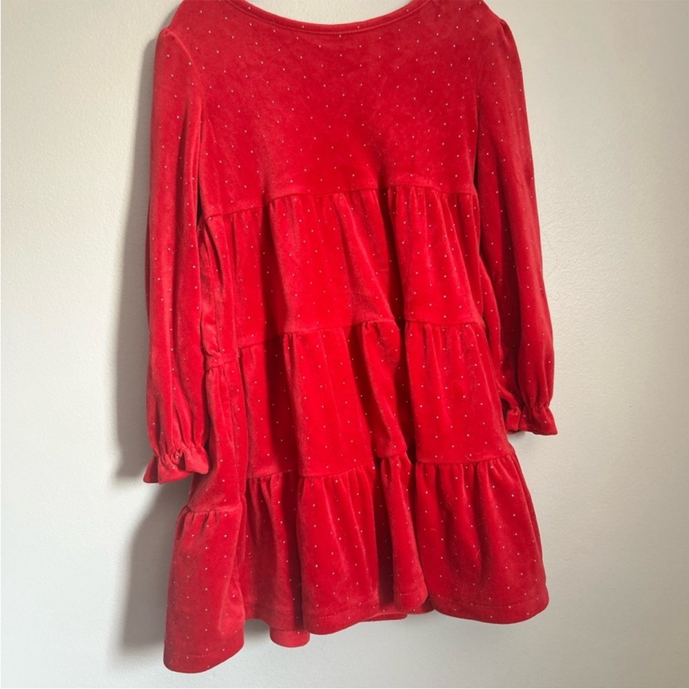Tahari Red Polka Dot Christmas Velvet Dress size 5T